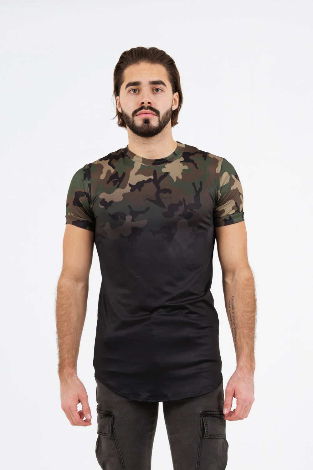 T-shirt camouflage dégradé Vert kaki