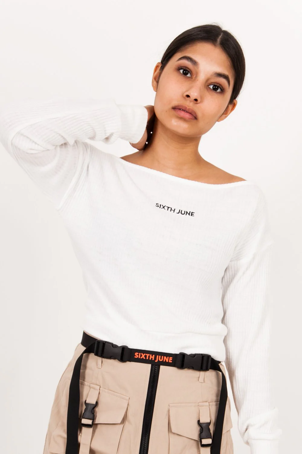 Top court maille blanc