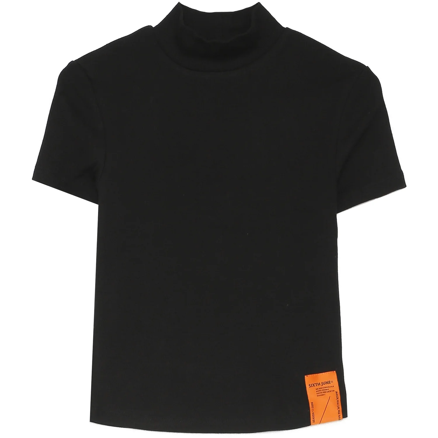 Top col montant court noir