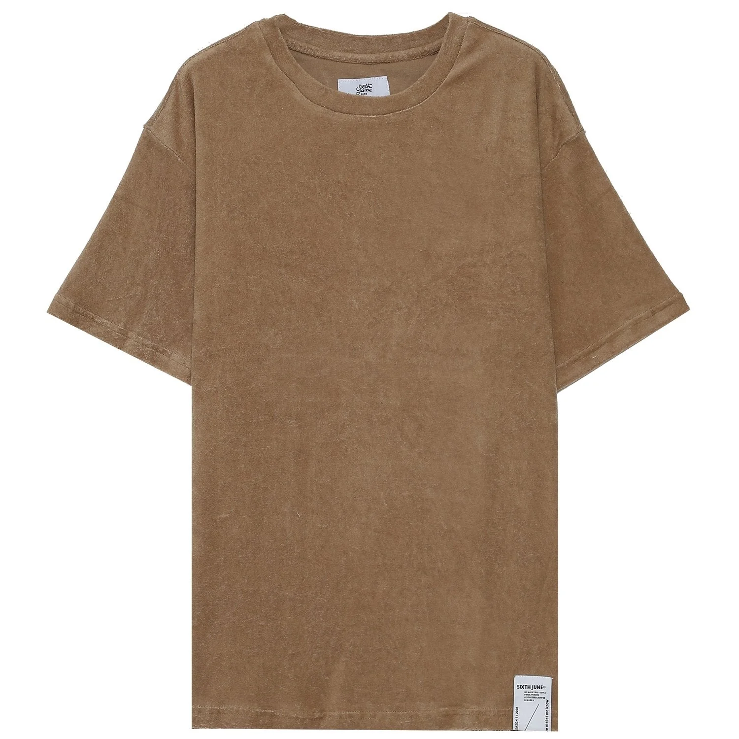 T-shirt tissu bouclette Beige