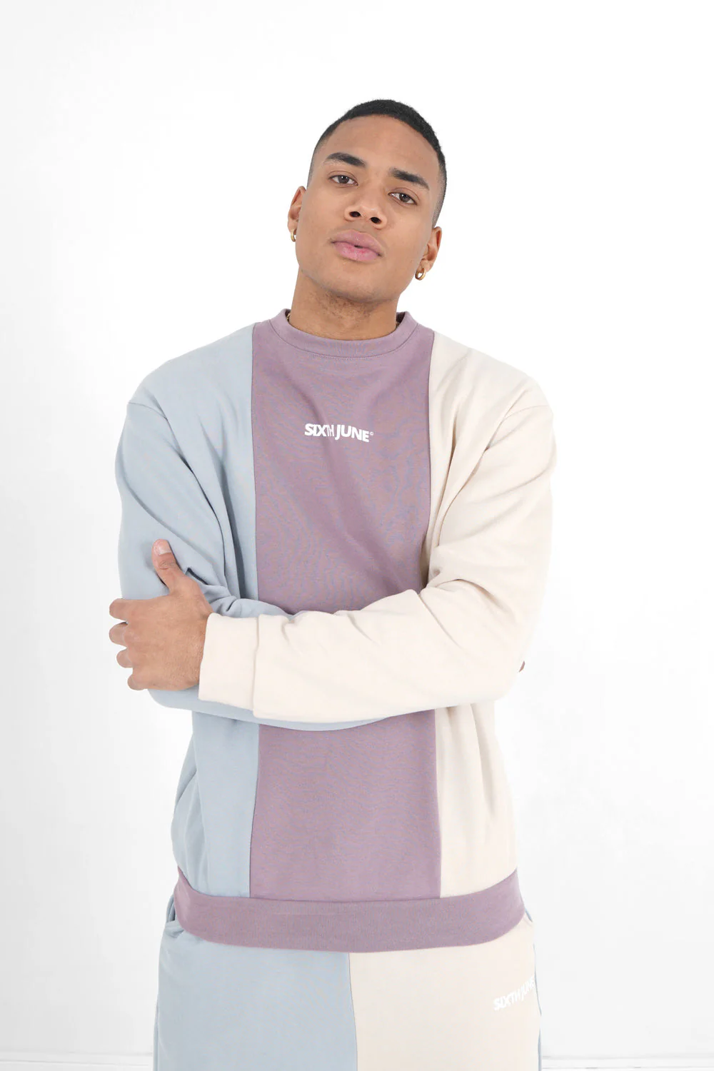 Sweatshirt tricolore logo Multicolore