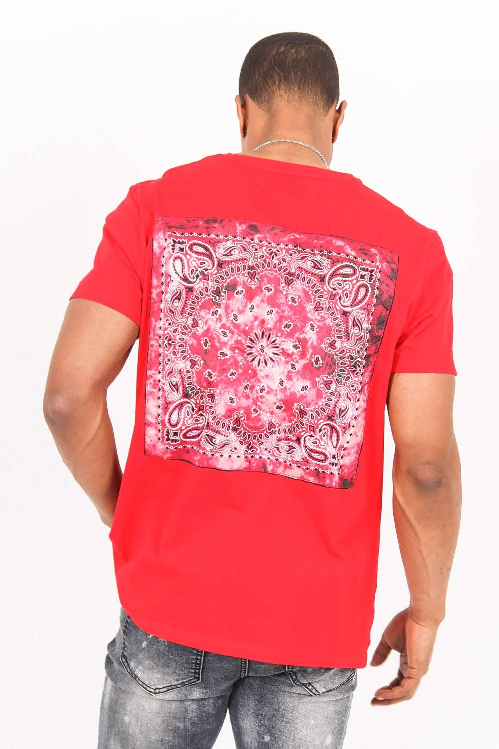 Tshirt imprimé bandana multicolore rouge