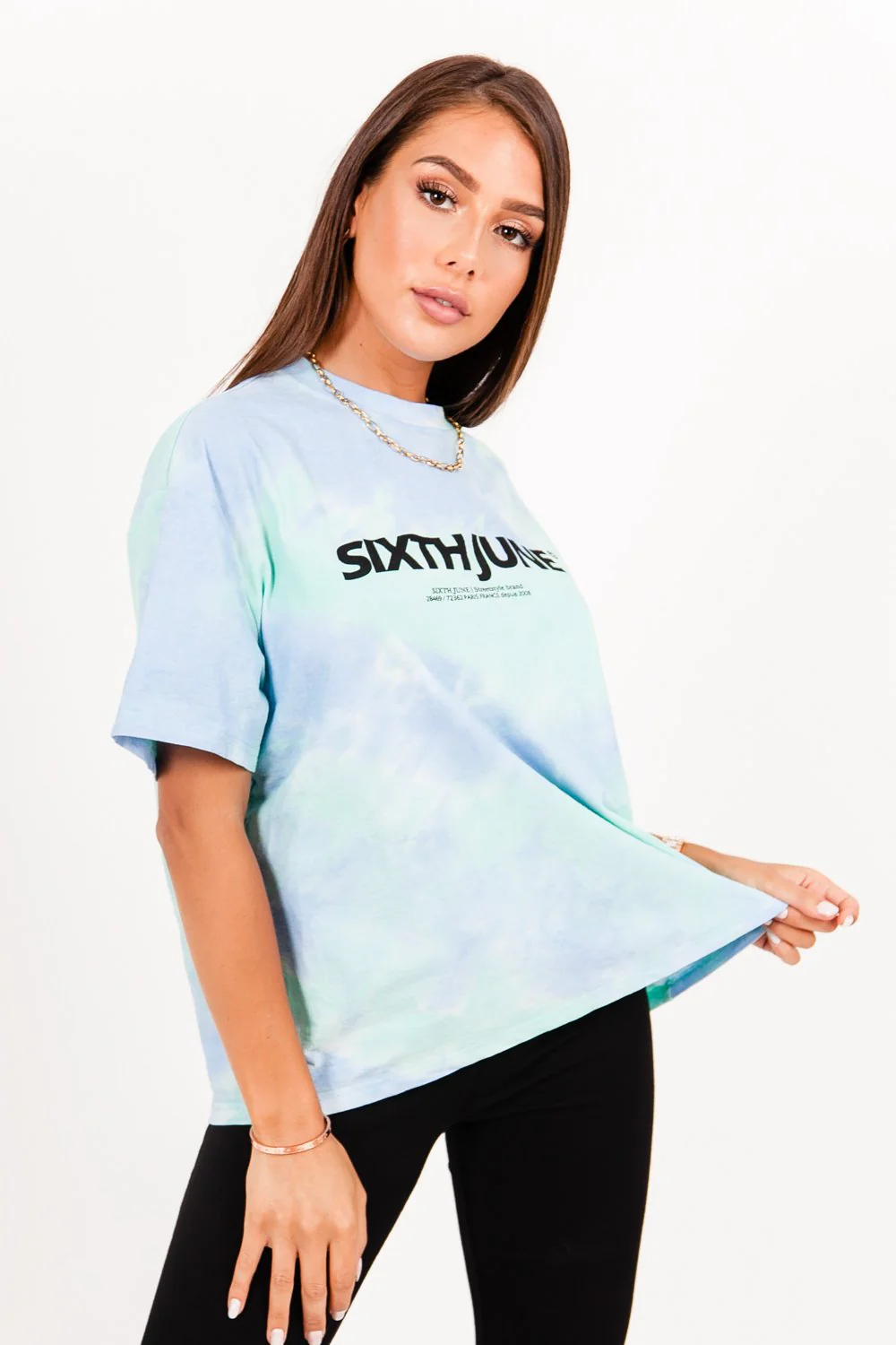 T-shirt tie and dye bleu