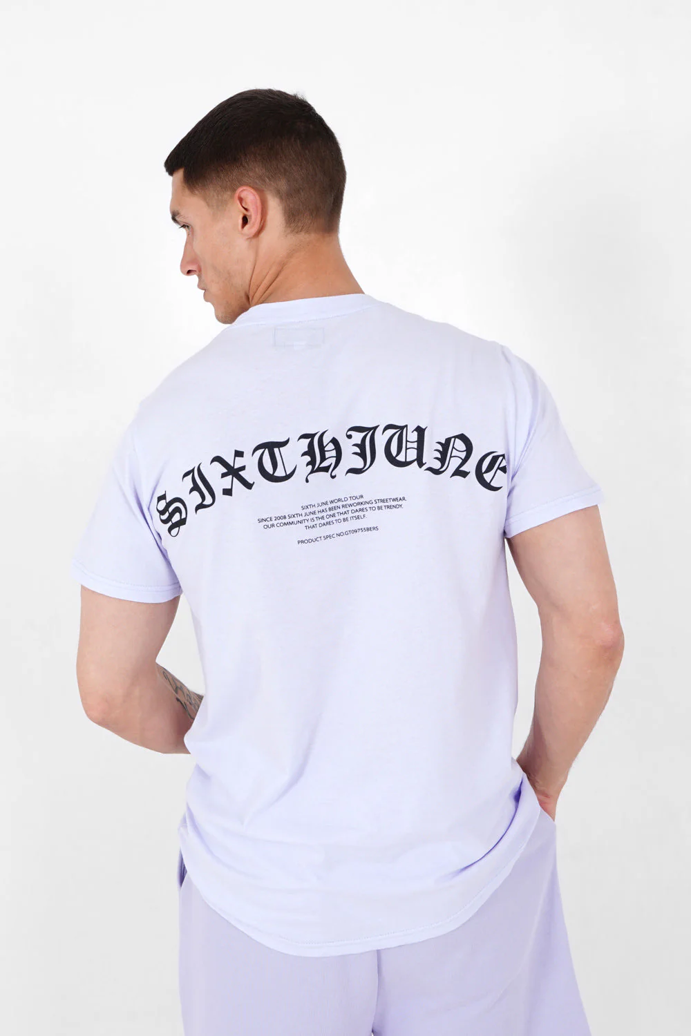 T-shirt logo gothique Violet clair