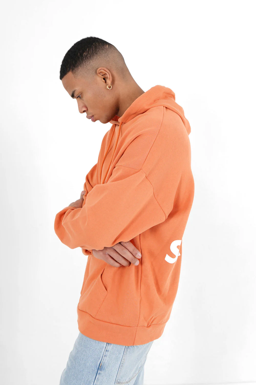 Sweatshirt grand logo Orange foncé - Image 4