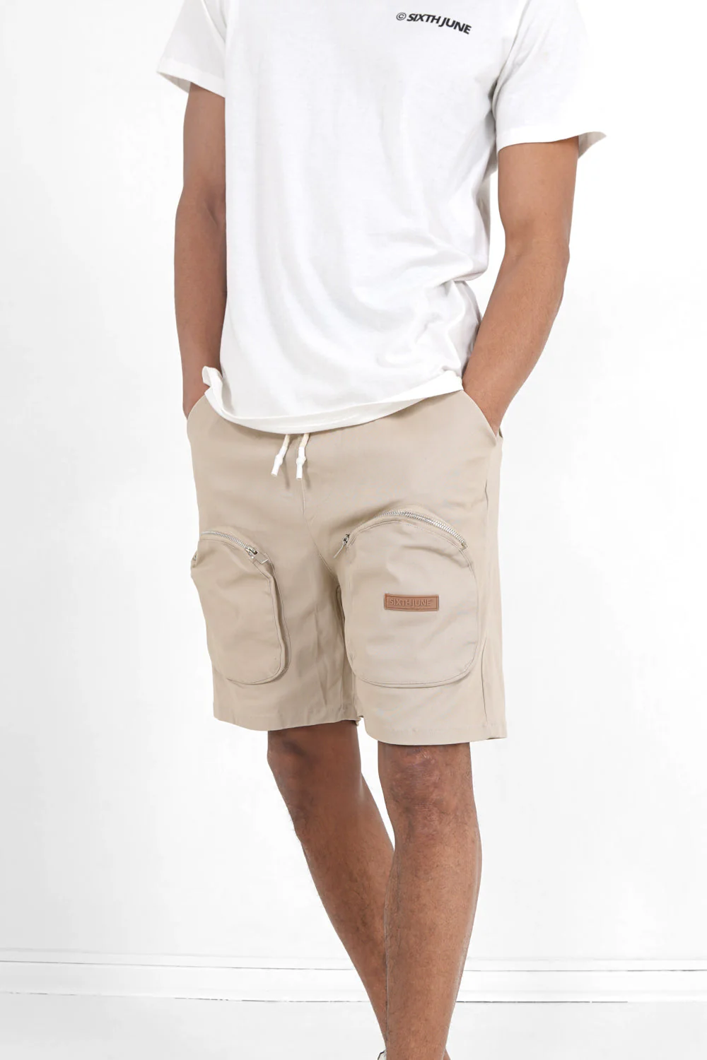 Short utilitaire poches Beige