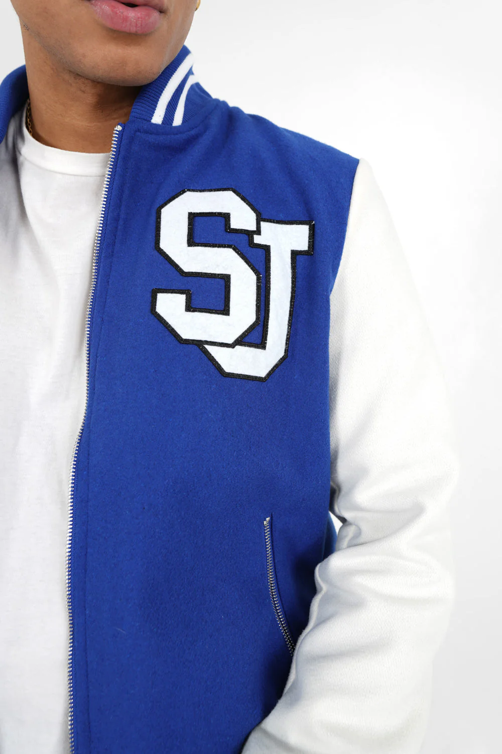Veste teddy bicolore Bleu - Image 3