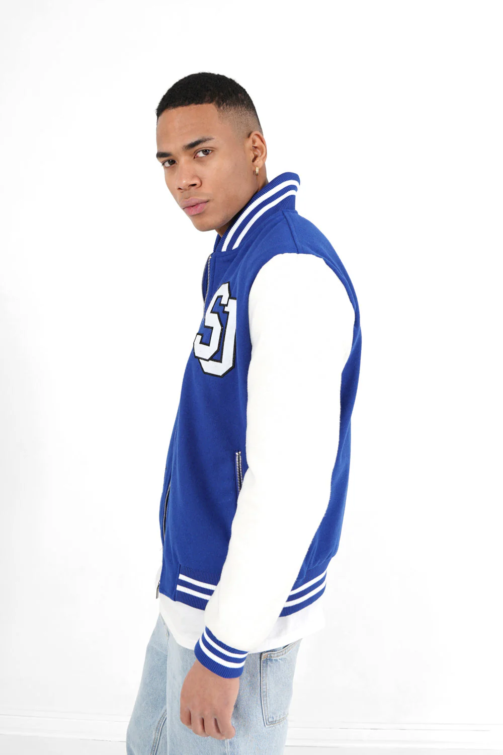 Veste teddy bicolore Bleu - Image 4