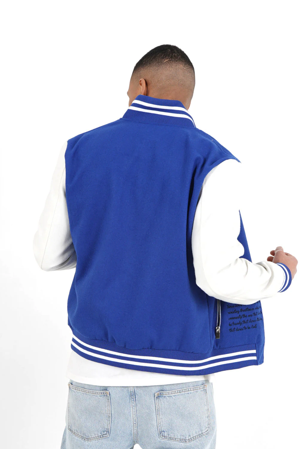 Veste teddy bicolore Bleu - Image 5