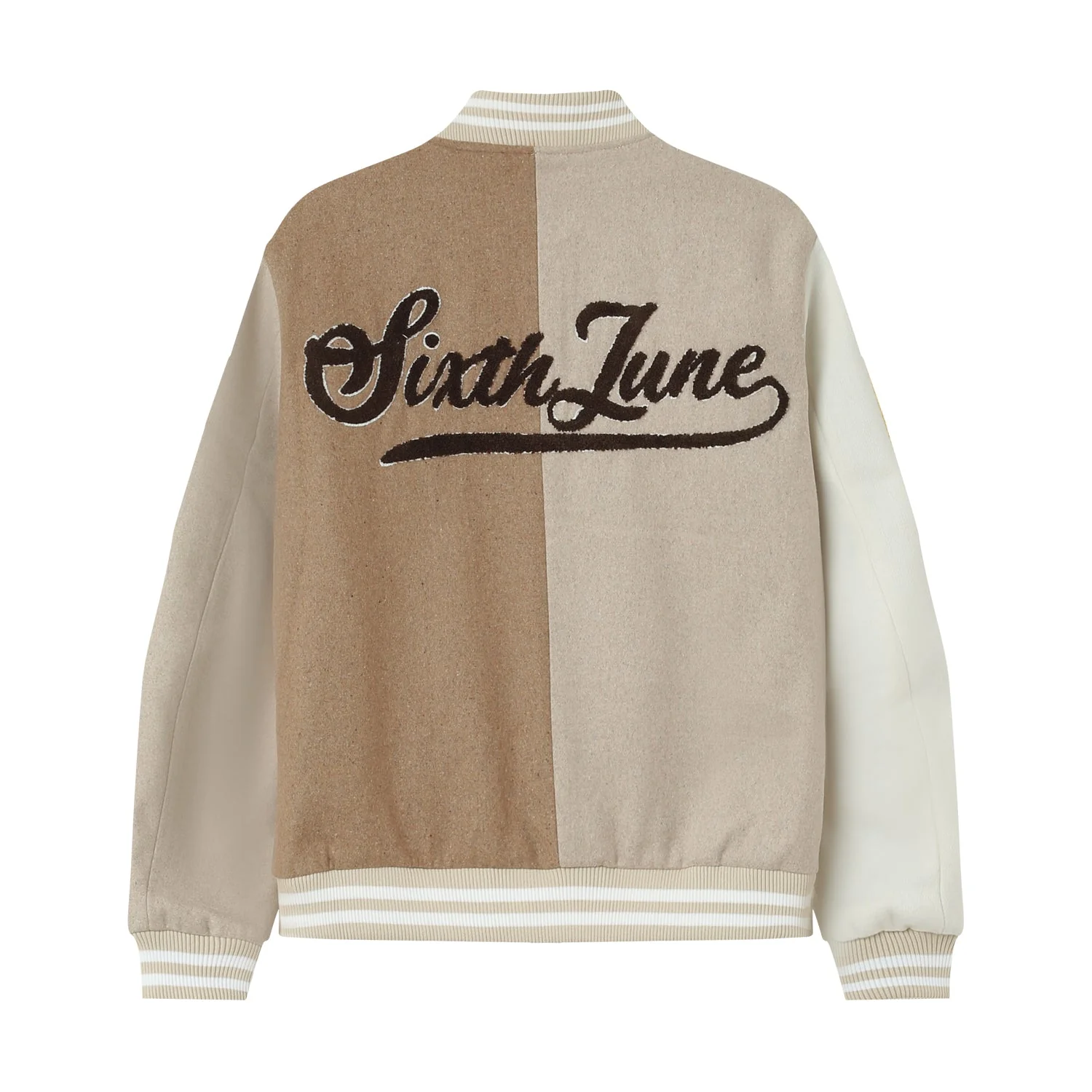 Veste bicolore brodée Beige - Image 7