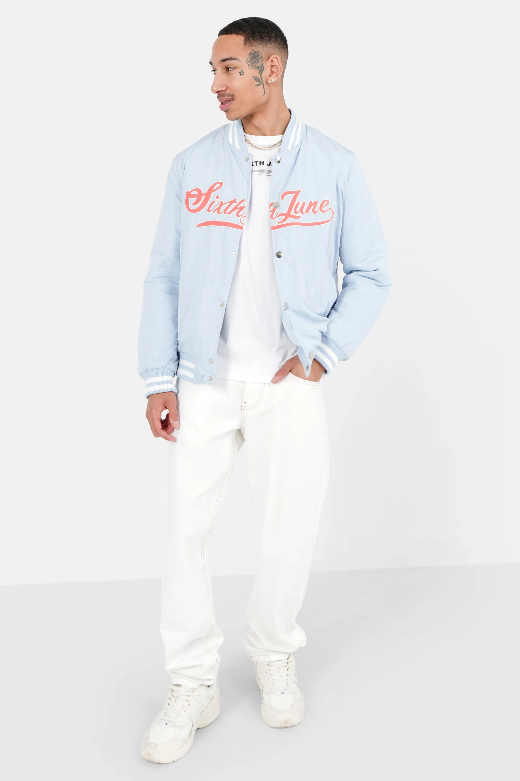 Veste universitaire brodé Bleu clair - Image 2