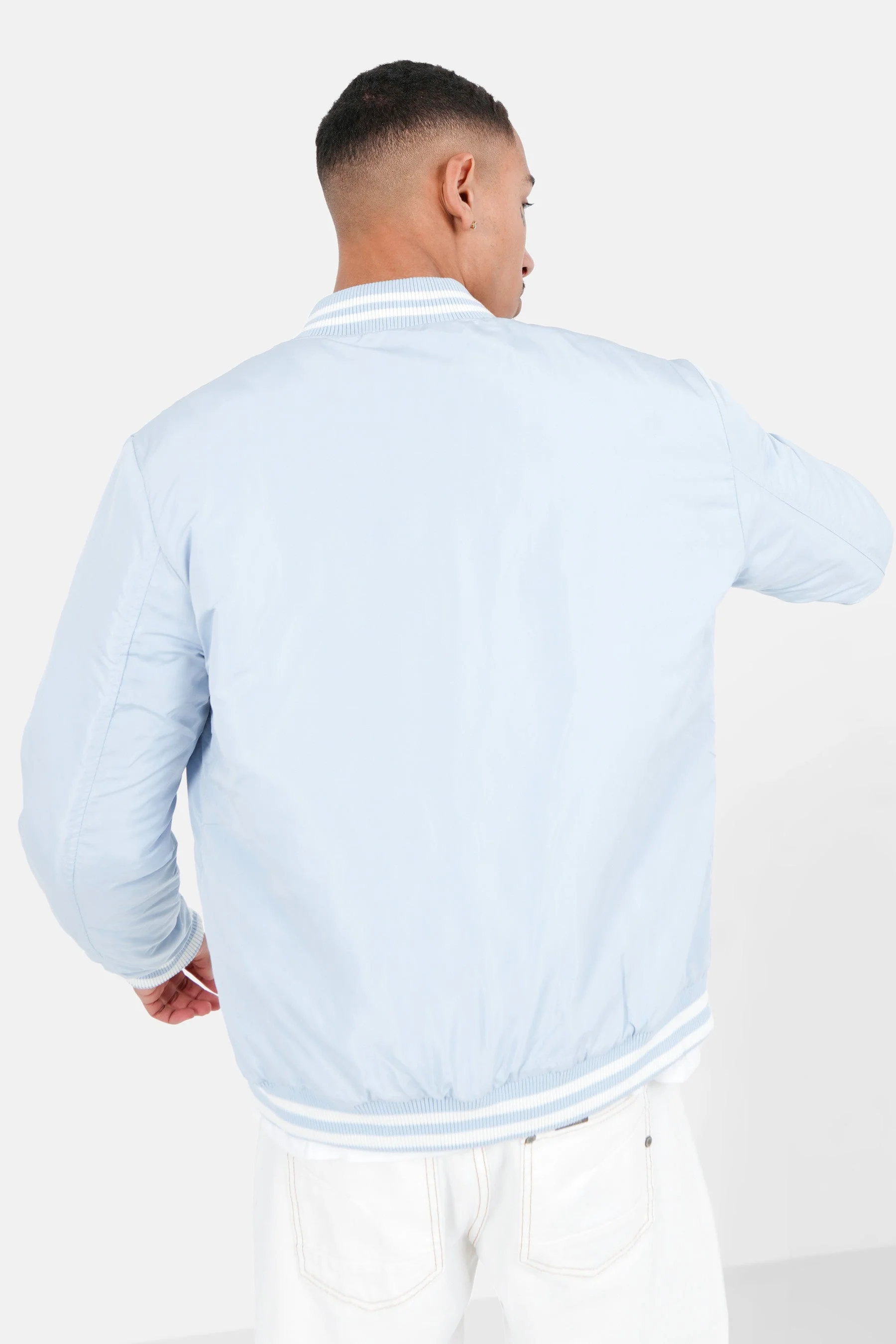 Veste universitaire brodé Bleu clair - Image 5
