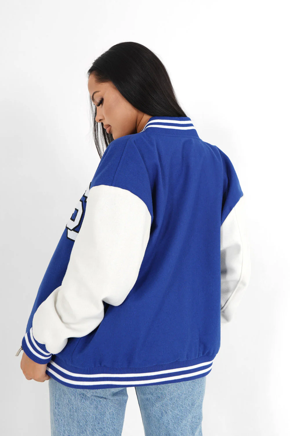 Veste teddy bicolore Bleu - Image 5