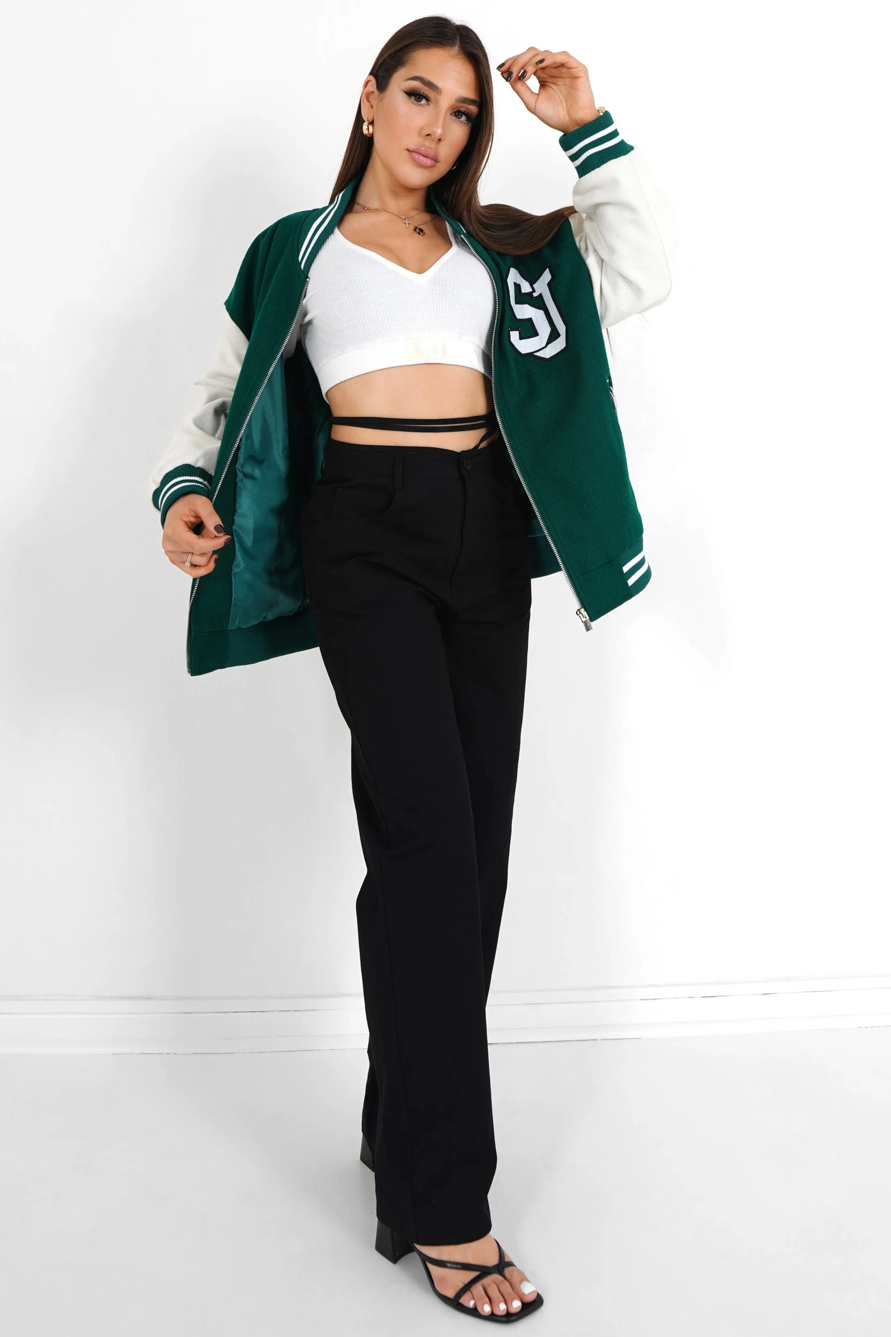 Veste teddy bicolore Vert foncé - Image 2