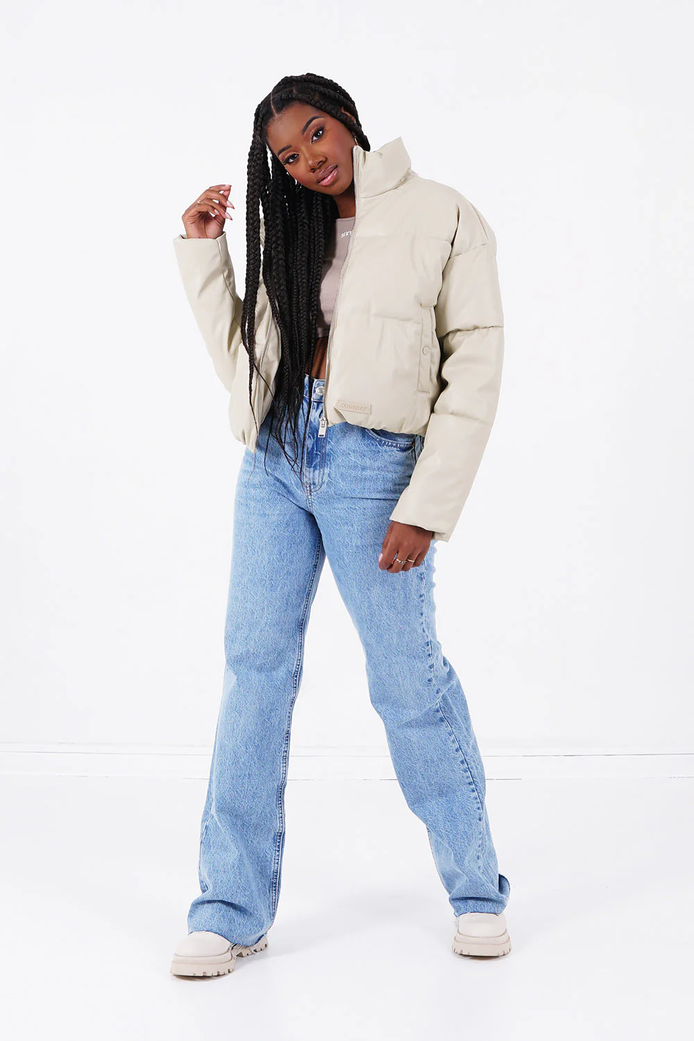 VEGAN leather puffer jacket - Image 2