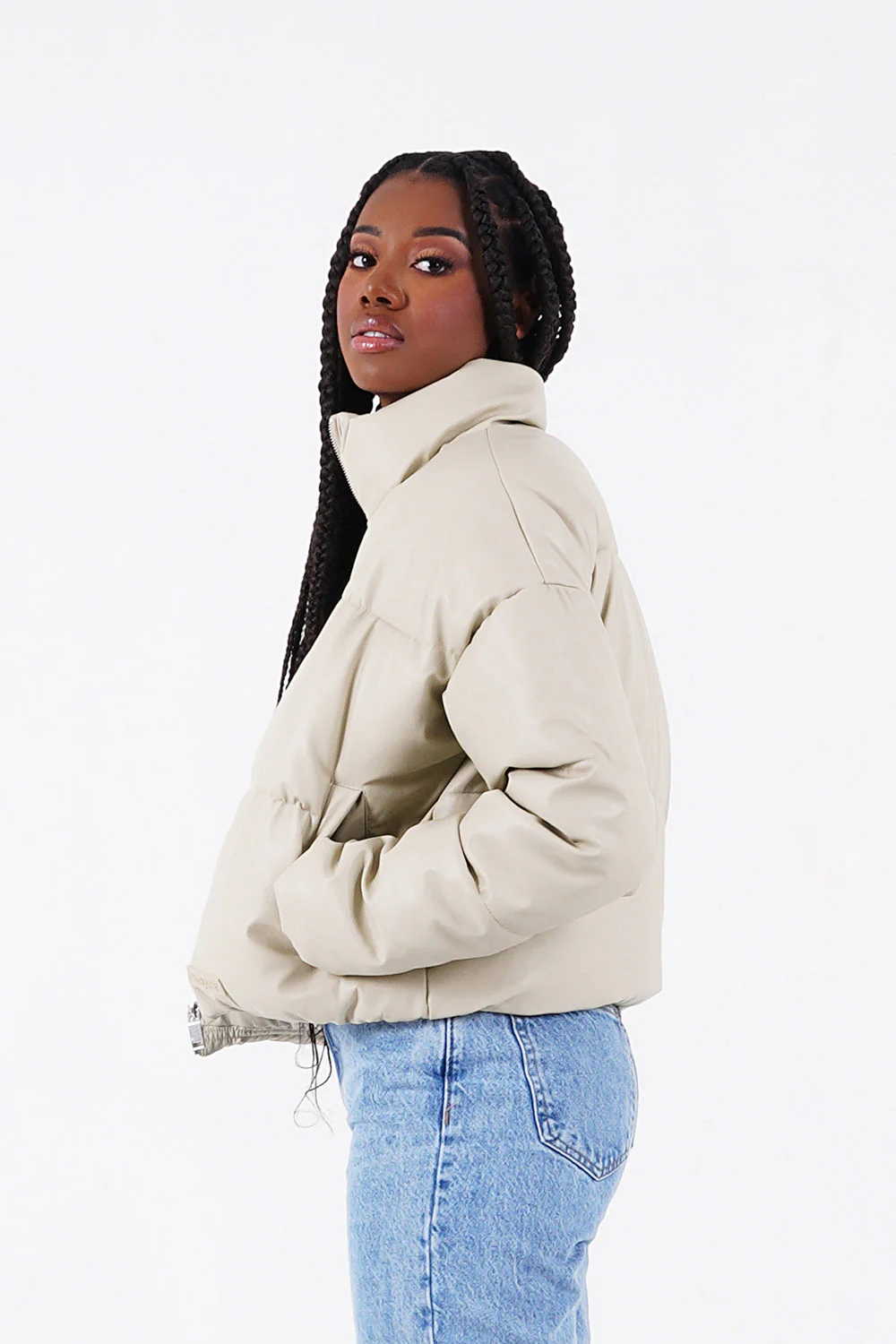 VEGAN leather puffer jacket - Image 4