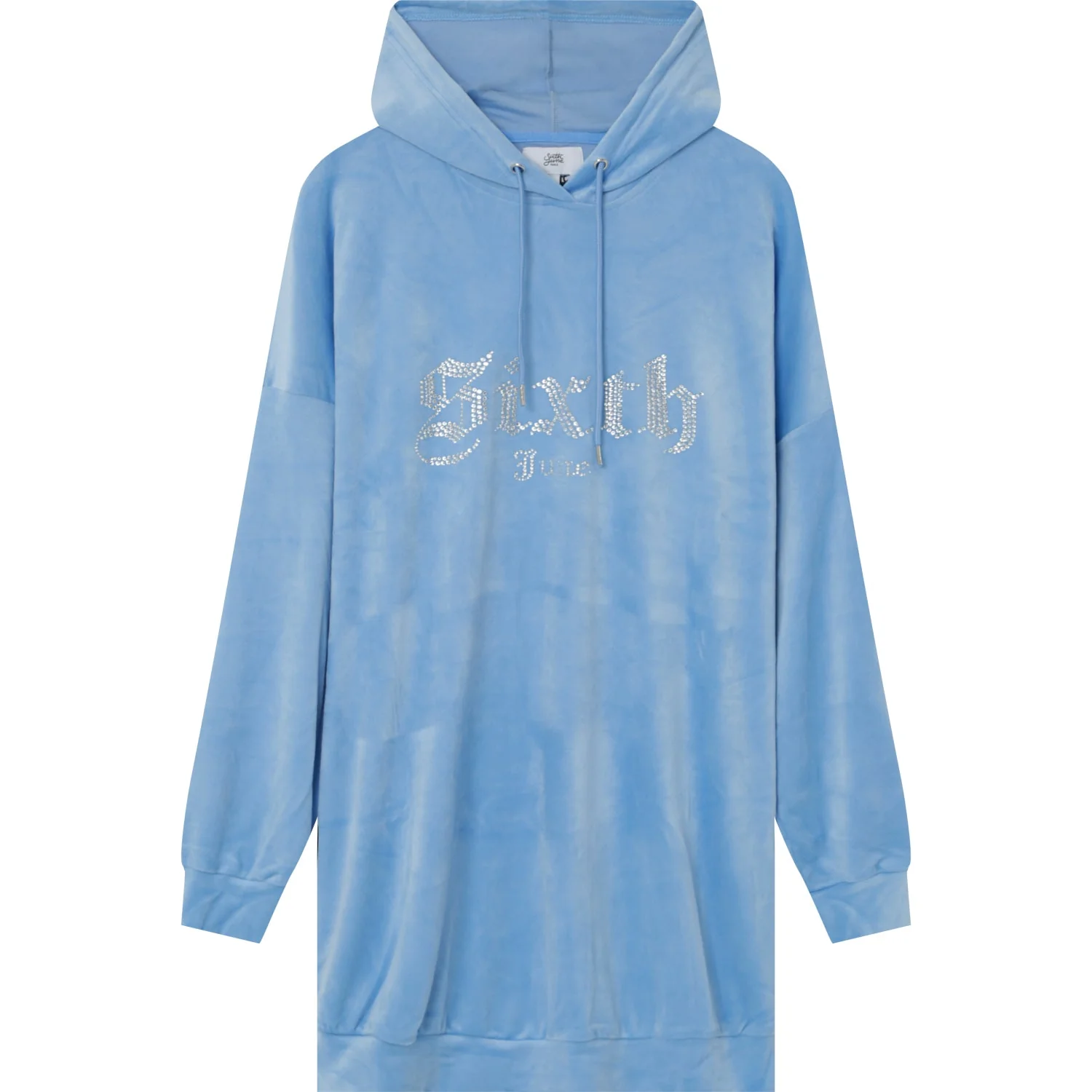 Robe sweat velours strass Bleu - Image 6