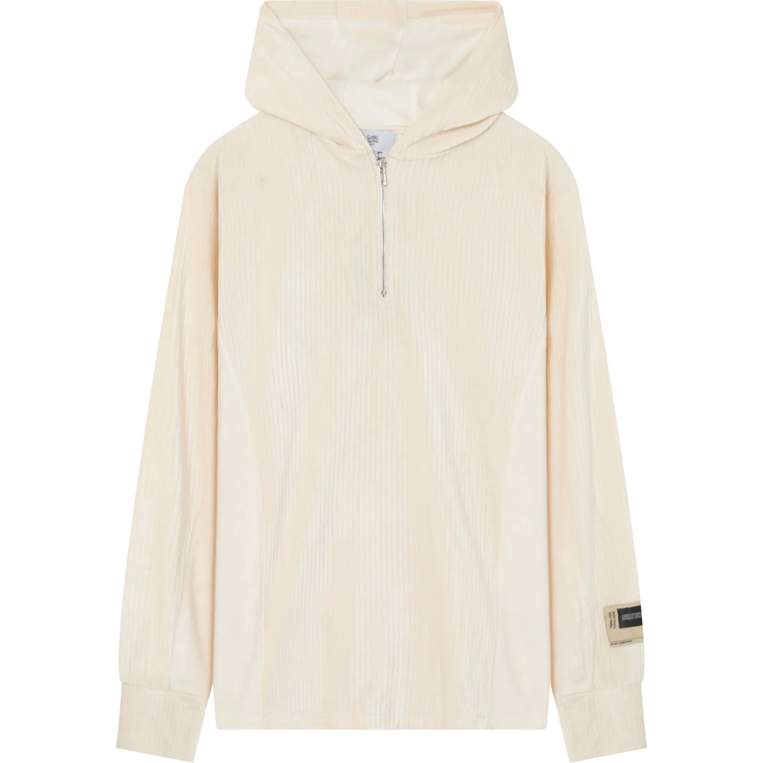 Sweat capuche velours Beige - Image 6