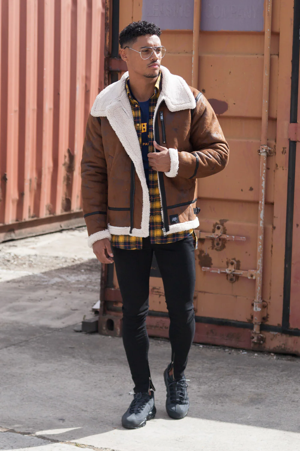 Veste aviateur revers faux mouton Marron - Image 6