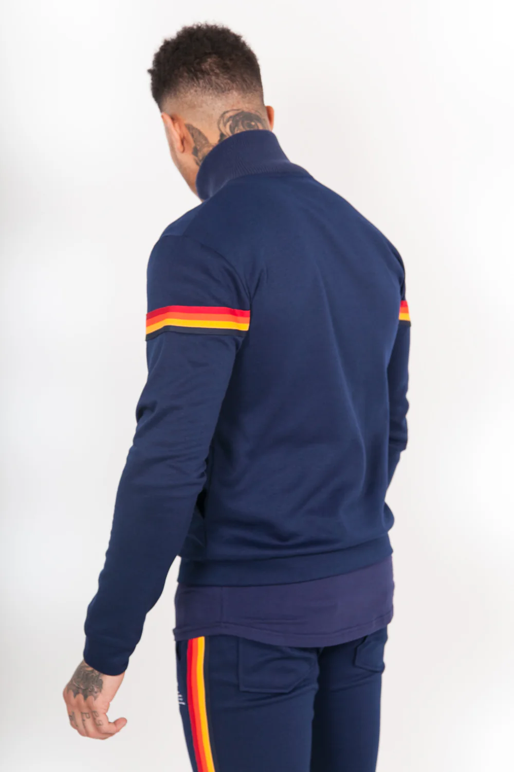 Veste bandes V 4 couleurs bleu - Image 4