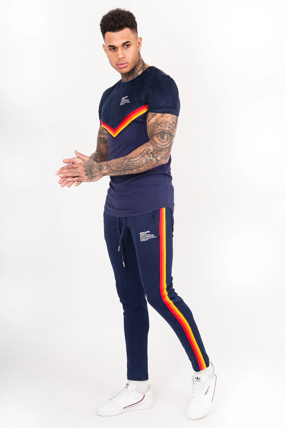 Veste bandes V 4 couleurs bleu - Image 6