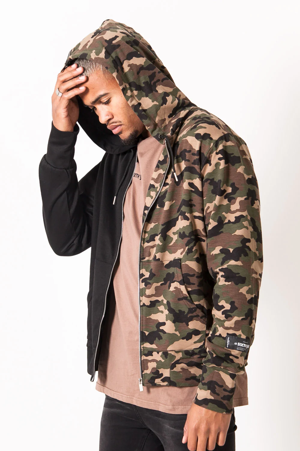 Veste camouflage zip noir - Image 4
