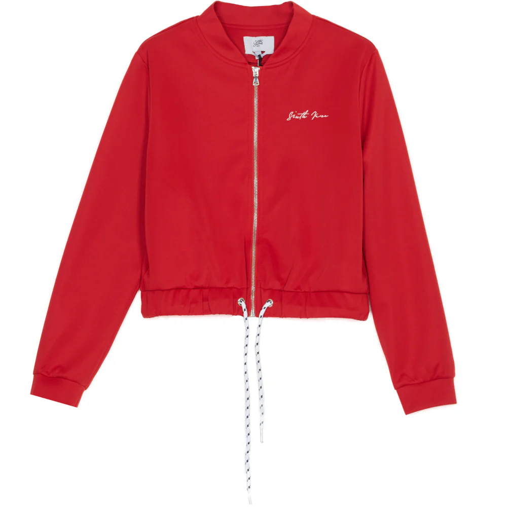 Veste courte logo signature rouge