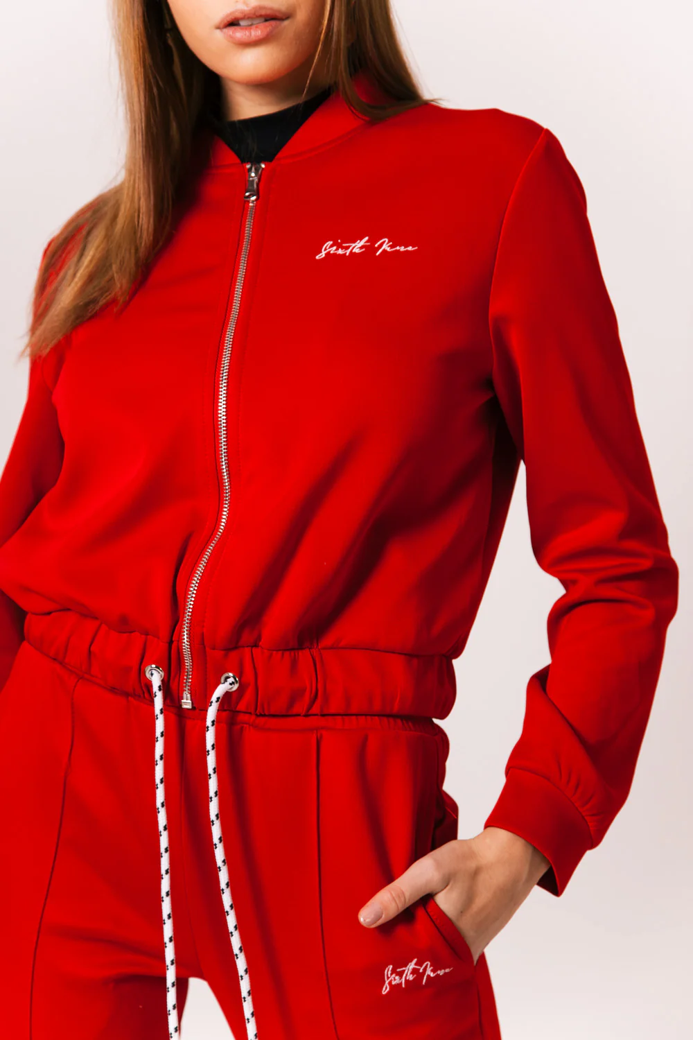 Veste courte logo signature rouge - Image 3