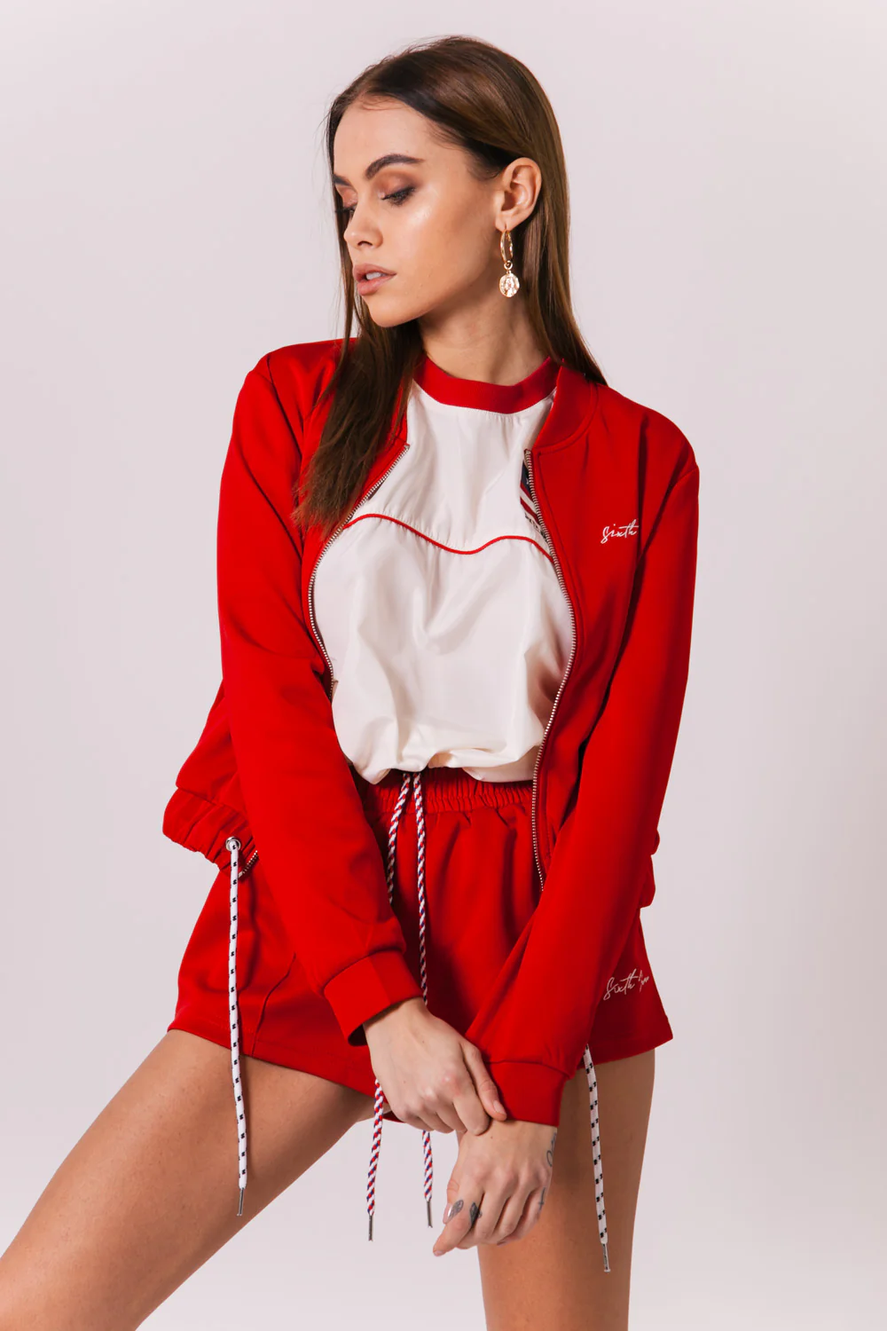 Veste courte logo signature rouge - Image 4