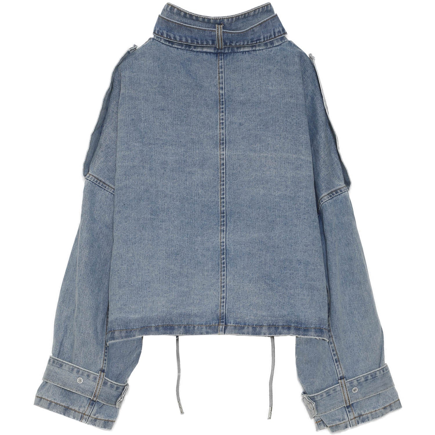 Veste denim cargo doublure Bleu - Image 7
