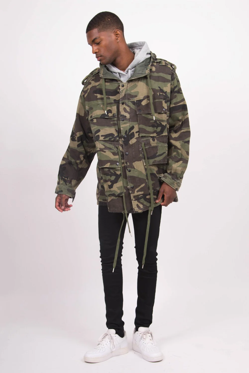 Veste fine oversize vert camouflage - Image 2
