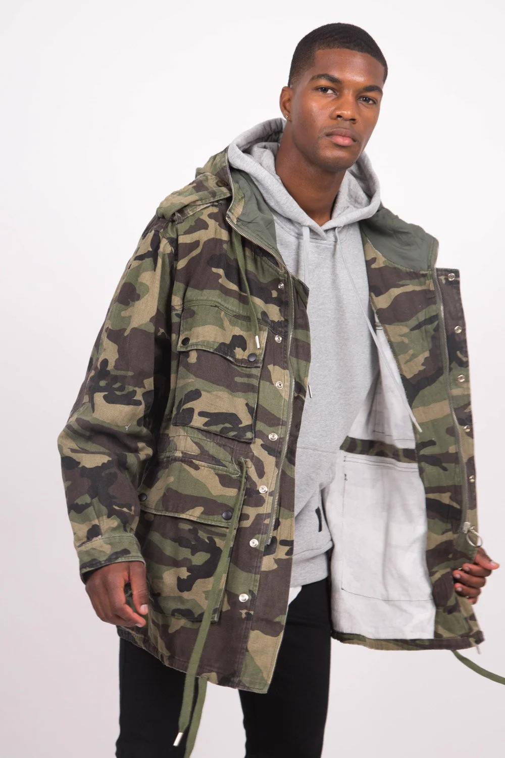 Veste fine oversize vert camouflage - Image 3