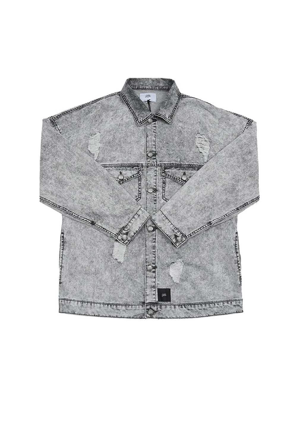 Veste jean large gris