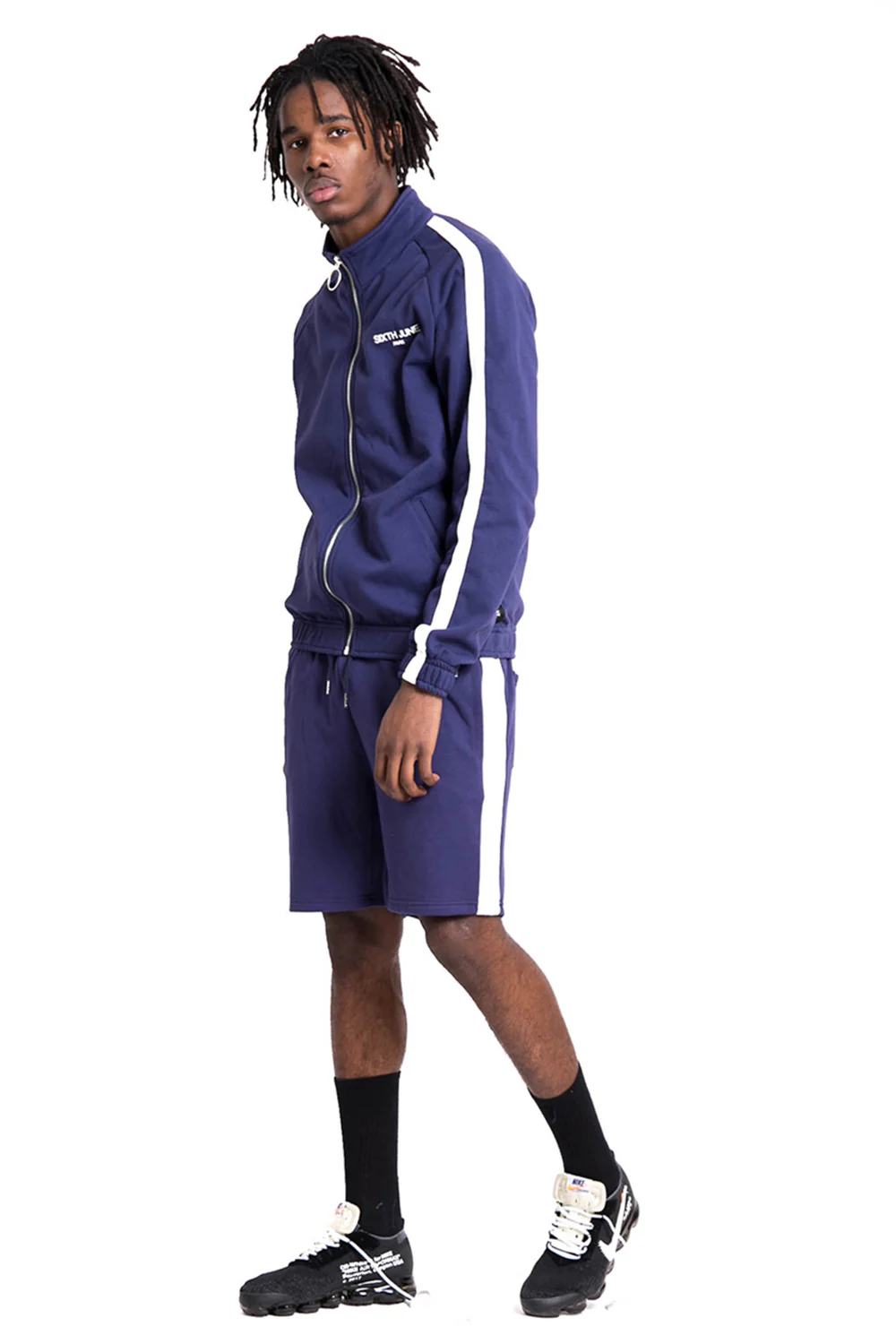 Veste logo bandes bleu blanc - Image 5