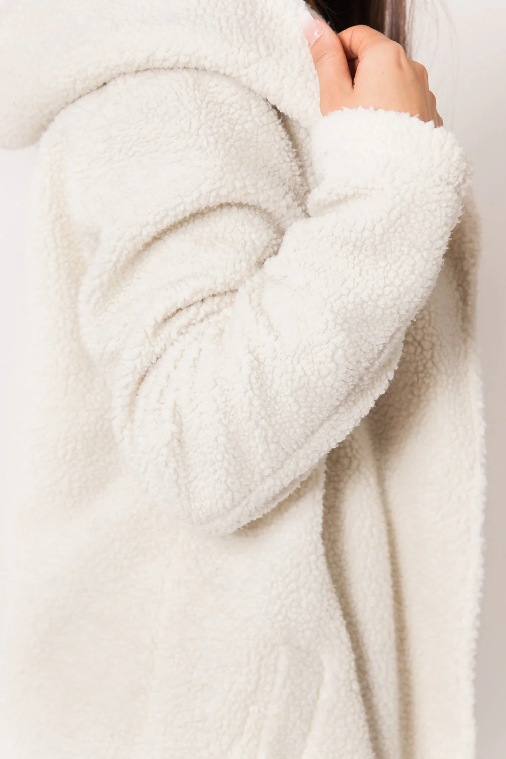 Veste oversize sherpa beige - Image 3