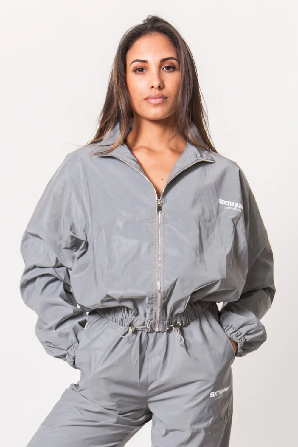 Veste réfléchissante logo gris clair