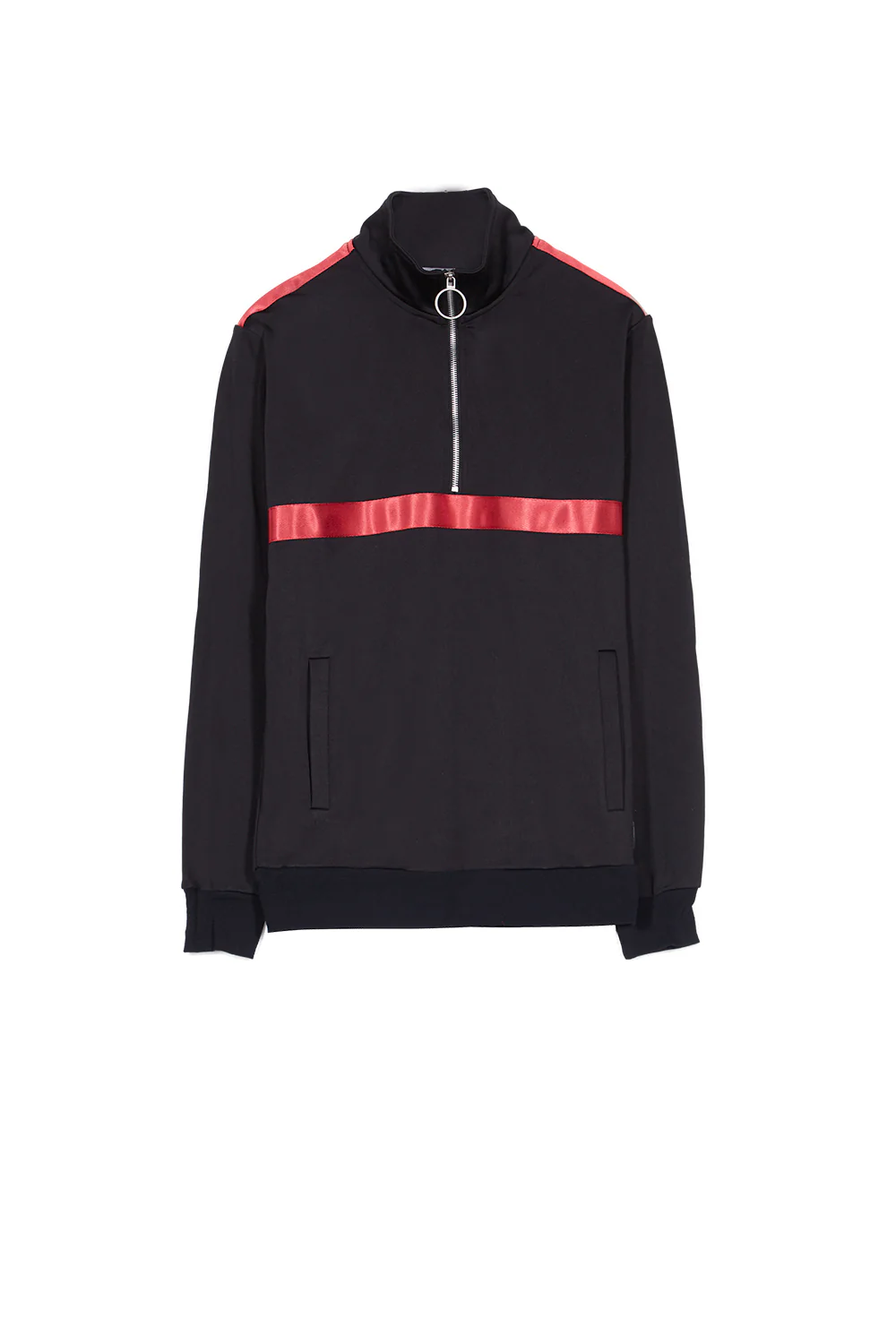 Veste sport bande satin noir
