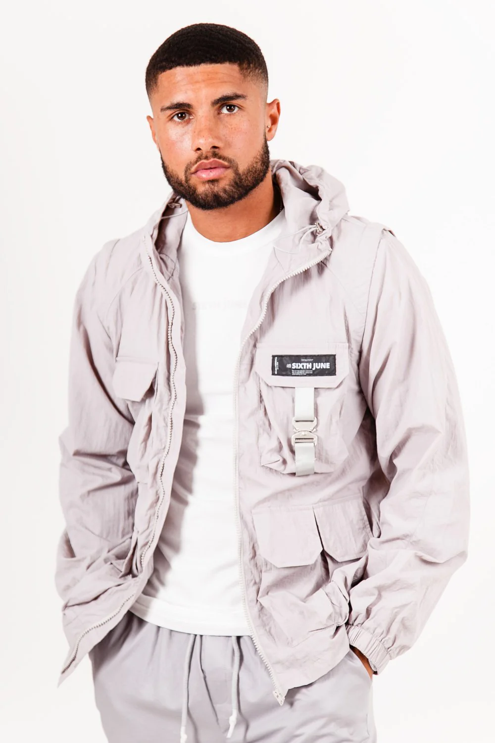 Veste tactique multipoche Gris taupe