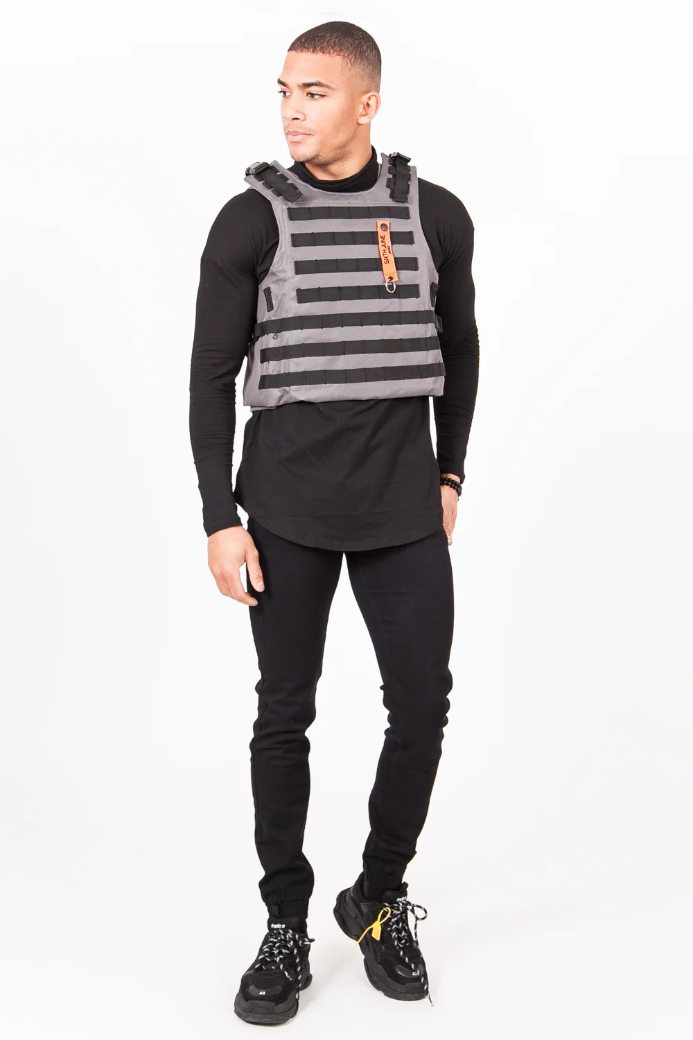 Veste tactique toile clip gris - Image 5