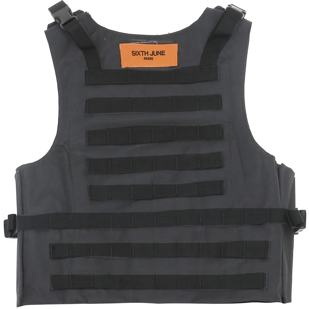 Veste tactique toile clip gris - Image 6