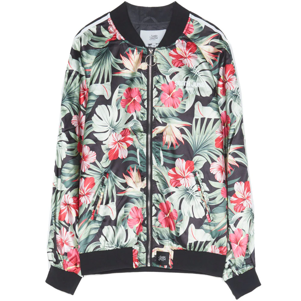 Veste tropicale satin vert rose