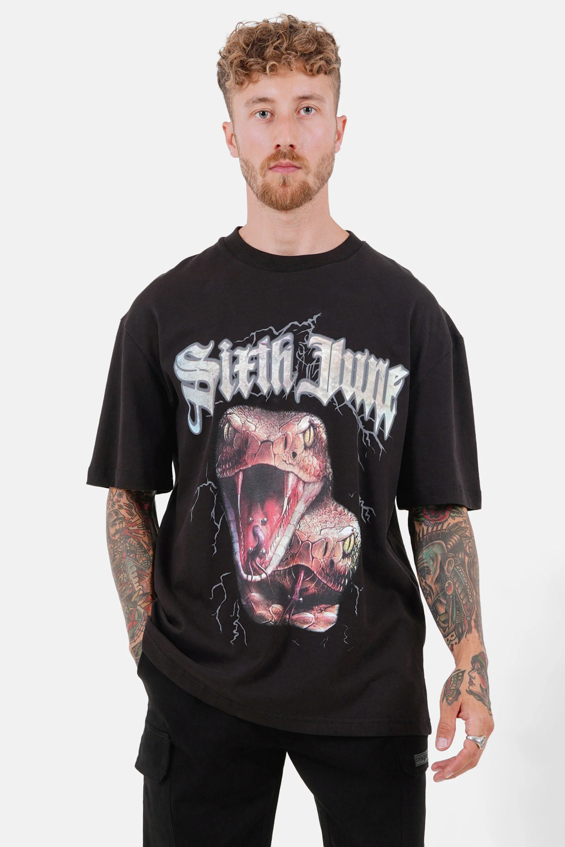 T-shirt vintage serpent Noir