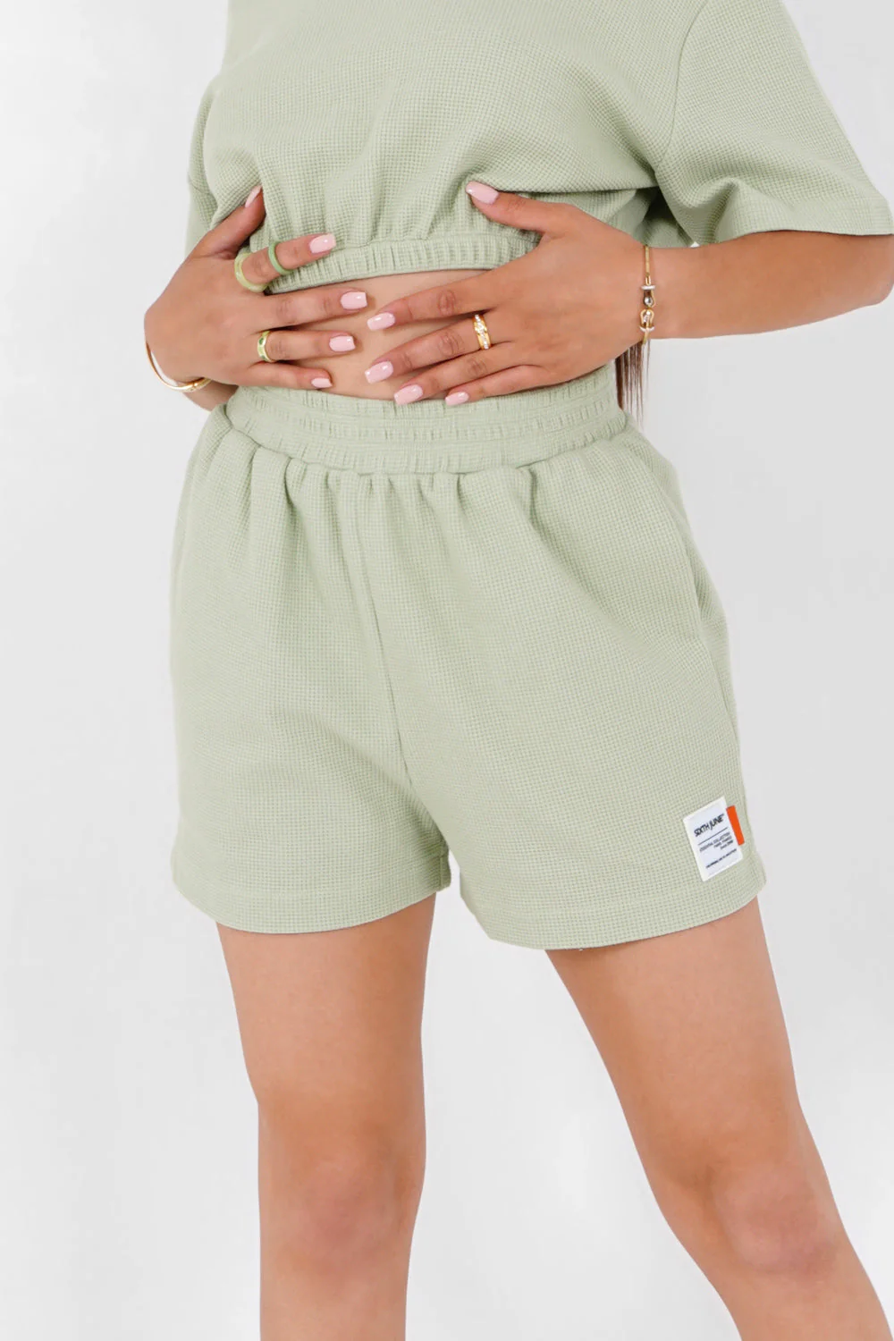 Short logo gaufré Vert clair