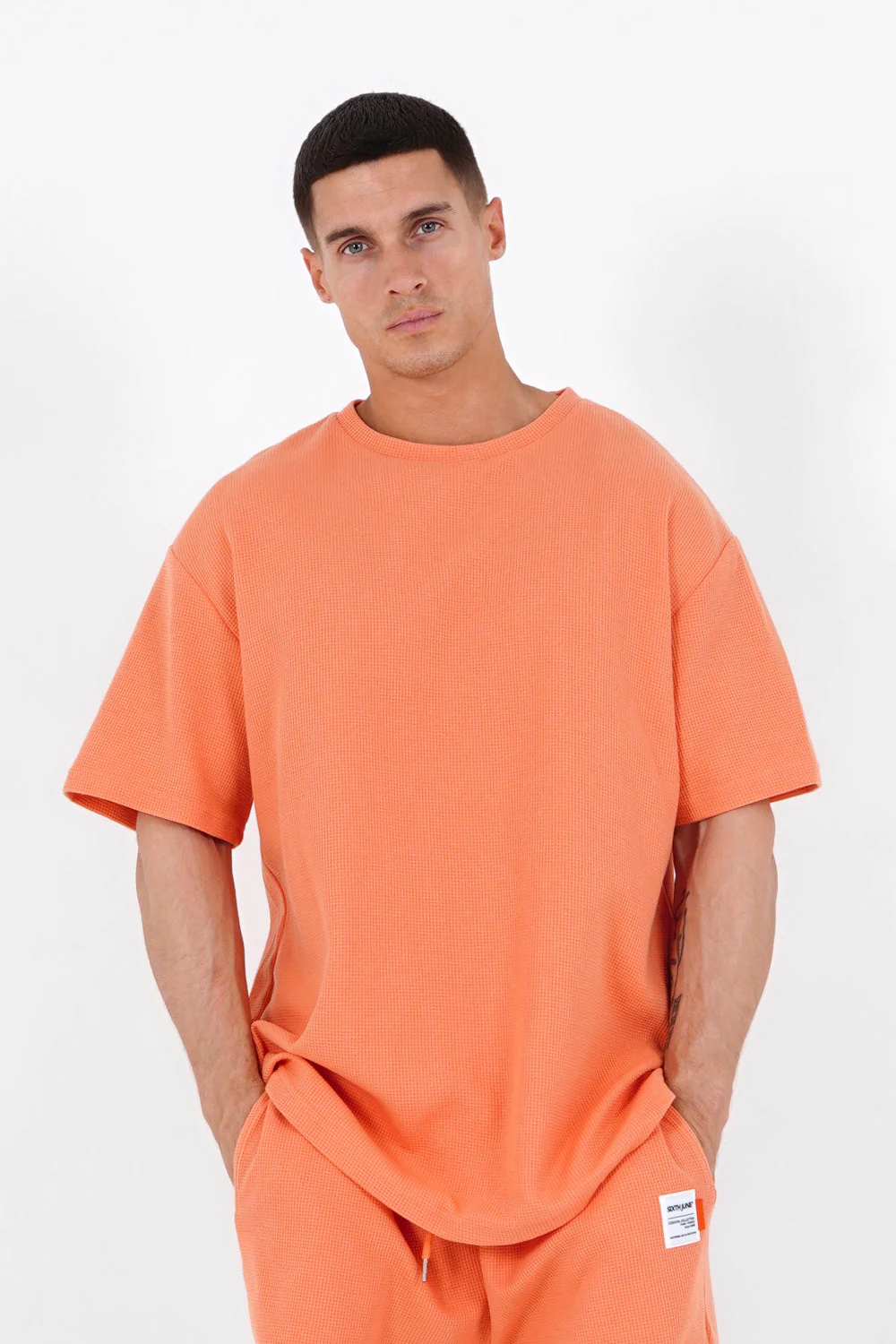T-shirt gaufré oversize Orange