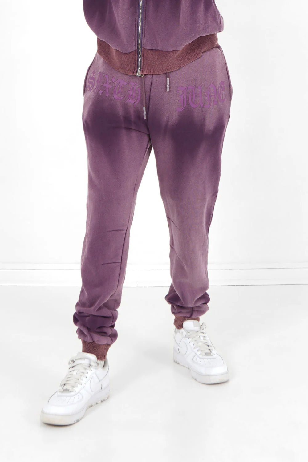 Jogging effet délavé Violet foncé