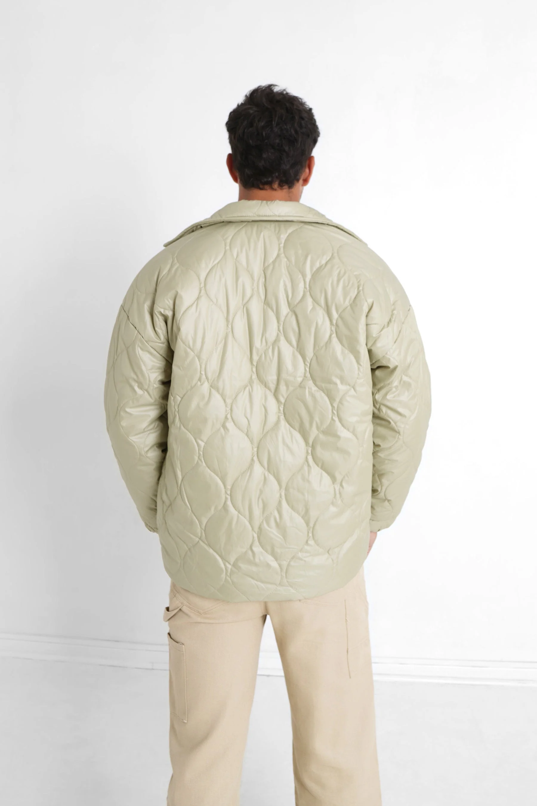 Veste matelassée vague Vert kaki - Image 5