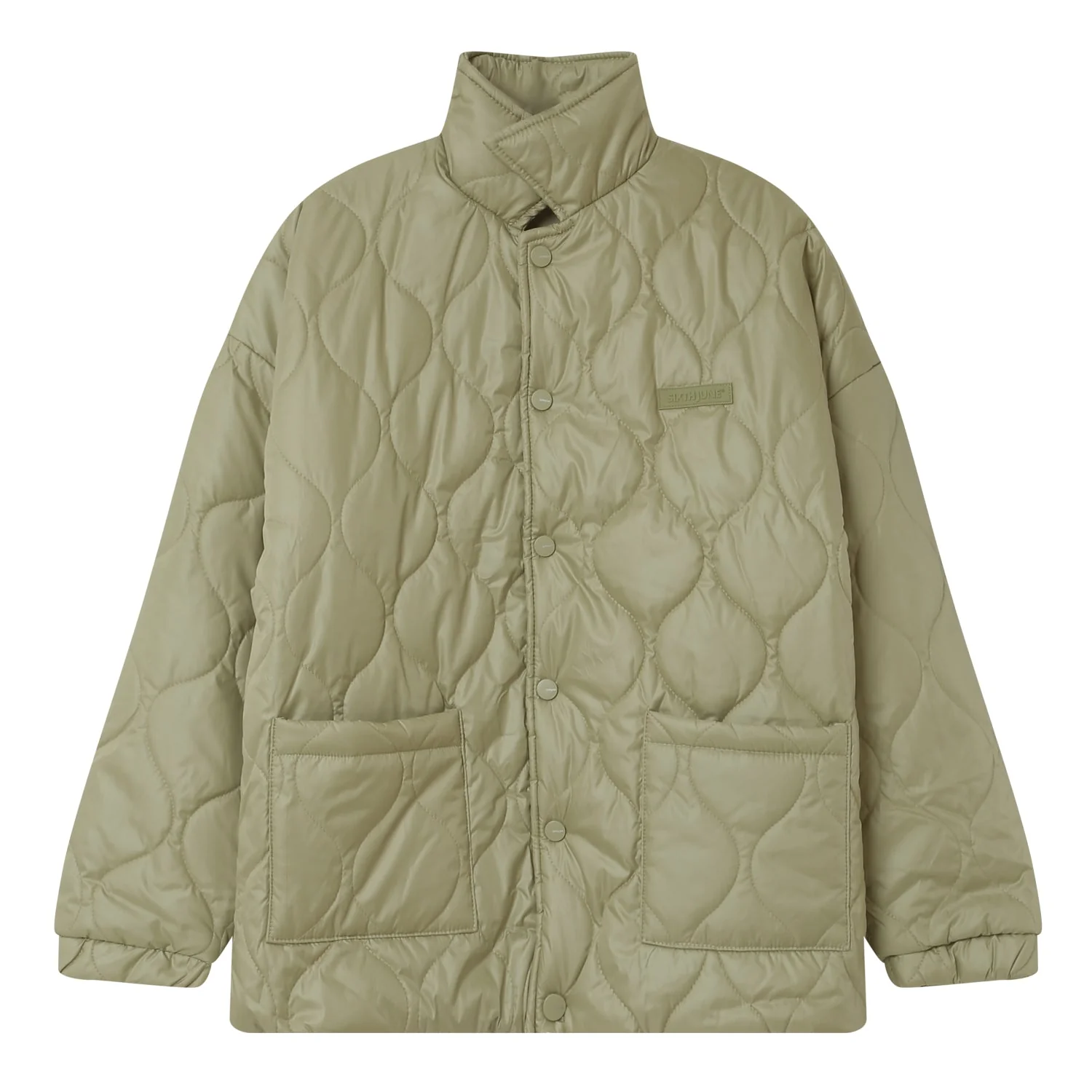 Veste matelassée vague Vert kaki - Image 6