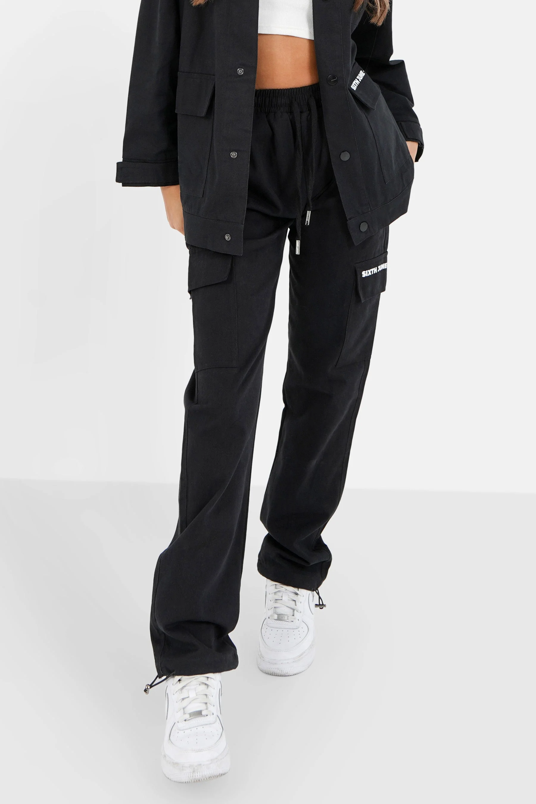 Pantalon cargo droit Noir