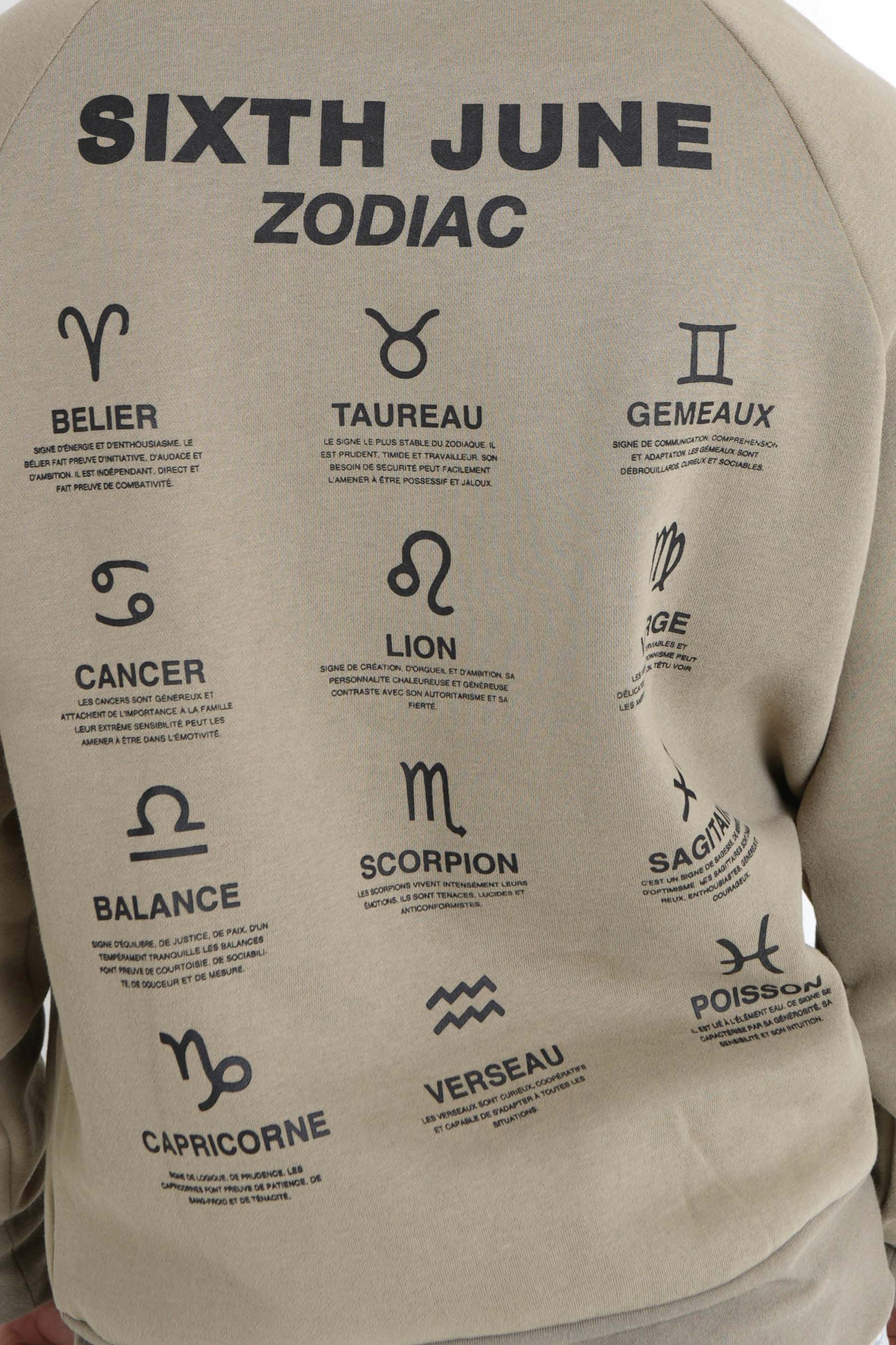 Sweat capuche signes zodiaque Vert kaki - Image 4